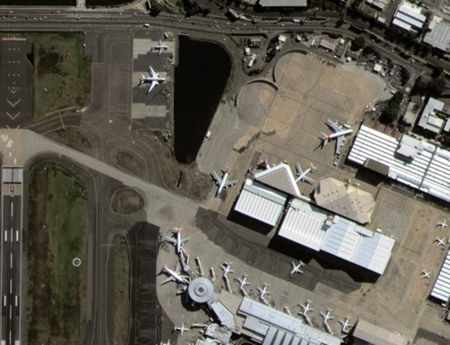 1 metre pan image of Sydney airport