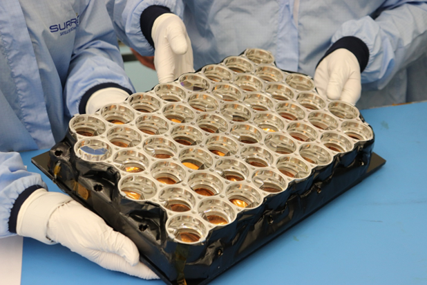 NASA delivers a laser reflector for tracking on SSTL’s Lunar Pathfinder Mission